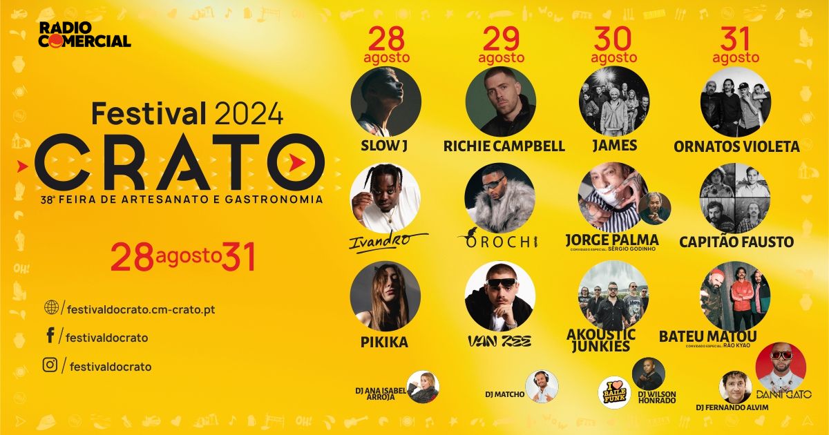 O Festival do Crato já tem cartaz completo!